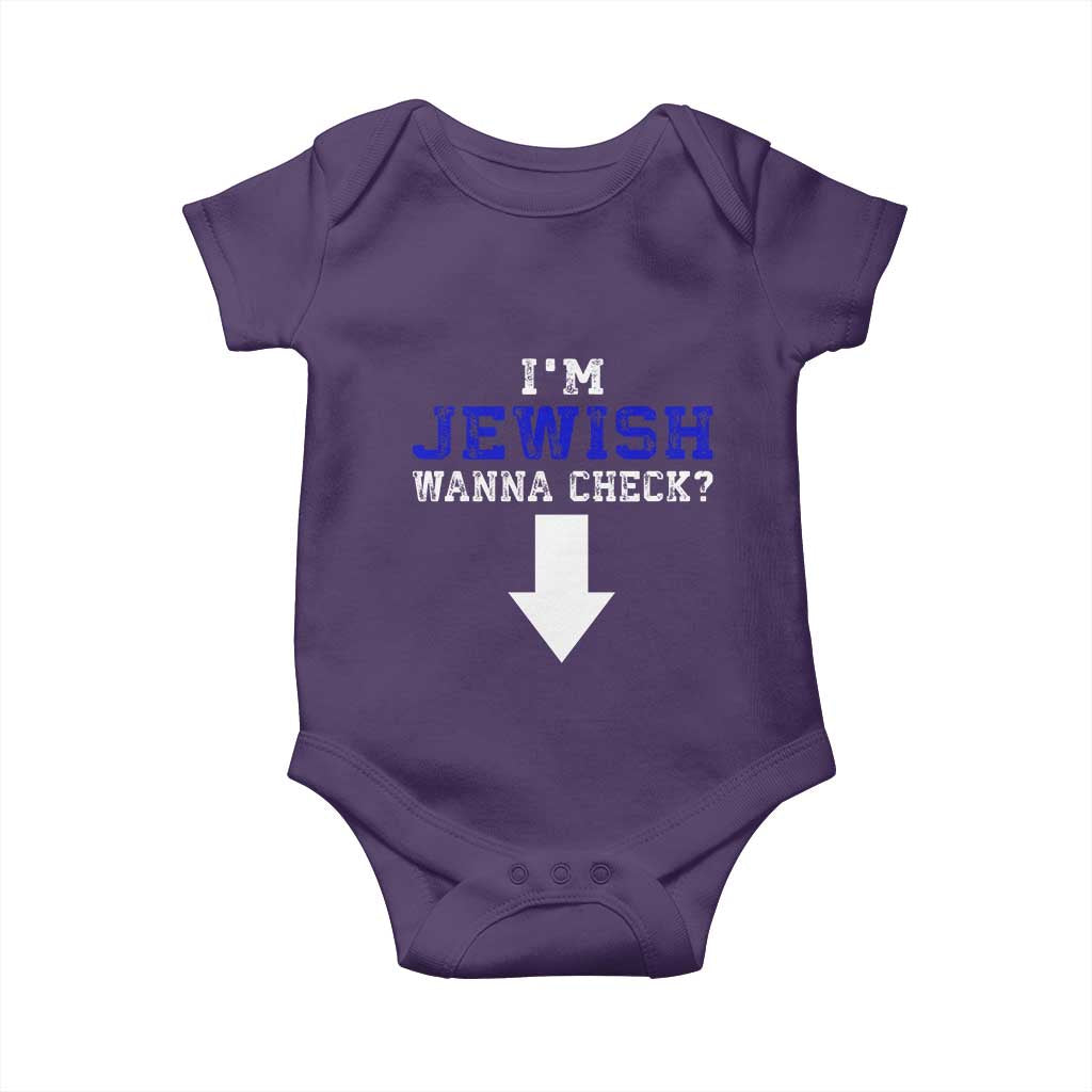 Funny Jewish Baby Onesie Im Jewish Wanna Check - Wonder Print Shop