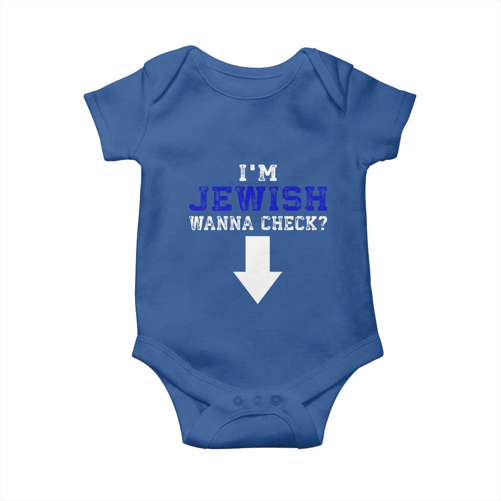 Funny Jewish Baby Onesie Im Jewish Wanna Check - Wonder Print Shop