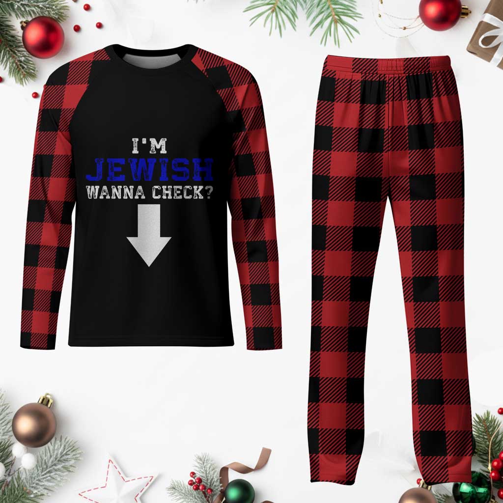 Funny Jewish Plaid Pajama Set Im Jewish Wanna Check - Wonder Print Shop