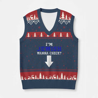 Funny Jewish V-Neck Knit Sweater Vest Im Jewish Wanna Check - Wonder Print Shop