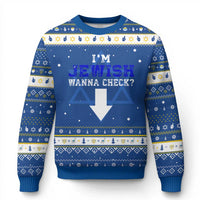 Funny Jewish Hanukkah Ugly Sweater Im Jewish Wanna Check - Wonder Print Shop