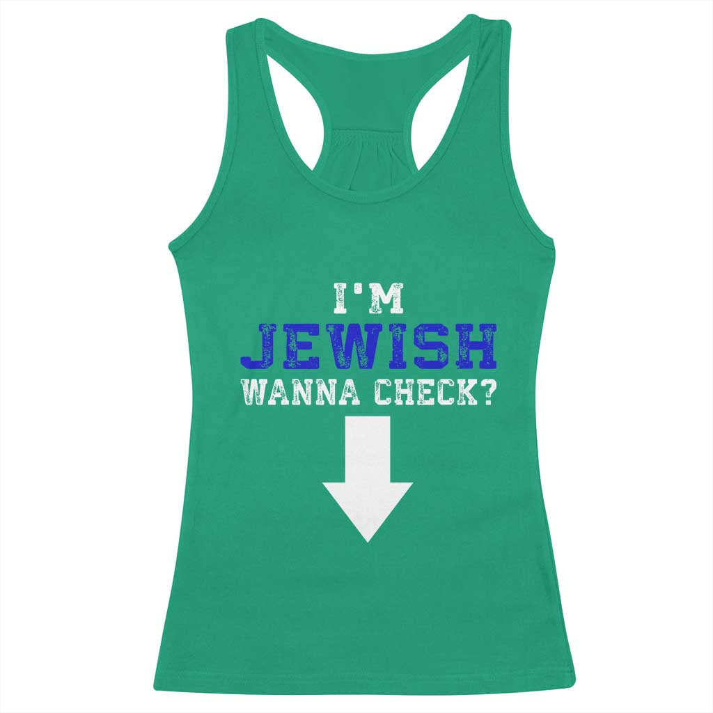 Funny Jewish Racerback Tank Top Im Jewish Wanna Check - Wonder Print Shop