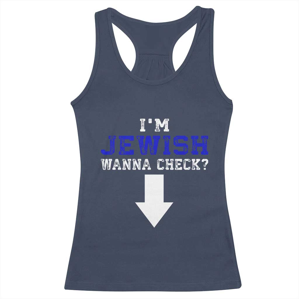 Funny Jewish Racerback Tank Top Im Jewish Wanna Check - Wonder Print Shop