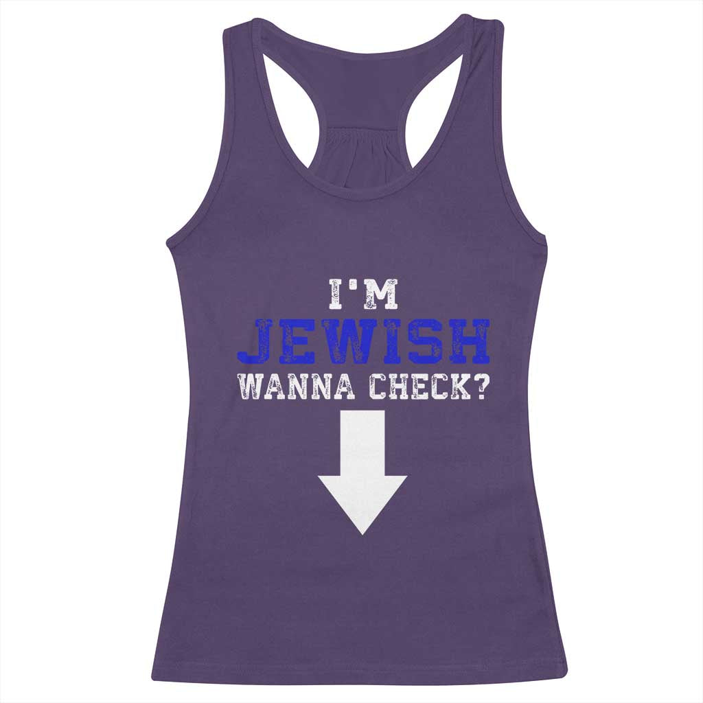 Funny Jewish Racerback Tank Top Im Jewish Wanna Check - Wonder Print Shop