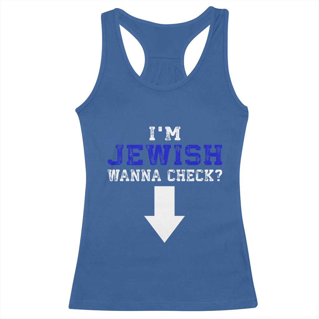 Funny Jewish Racerback Tank Top Im Jewish Wanna Check - Wonder Print Shop