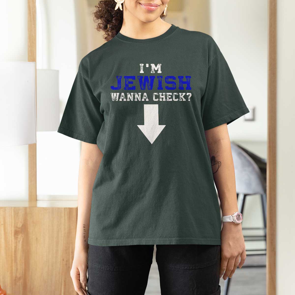 Funny Jewish T Shirt For Women Im Jewish Wanna Check - Wonder Print Shop
