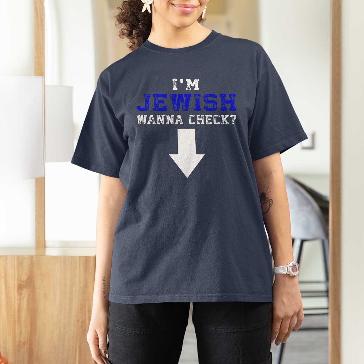 Funny Jewish T Shirt For Women Im Jewish Wanna Check - Wonder Print Shop