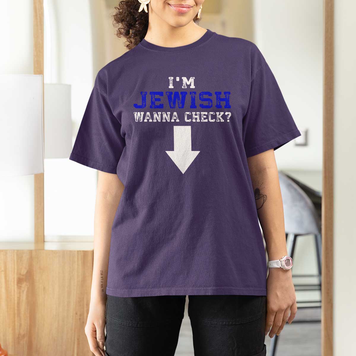 Funny Jewish T Shirt For Women Im Jewish Wanna Check - Wonder Print Shop