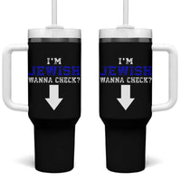 Funny Jewish Tumbler With Handle Im Jewish Wanna Check - Wonder Print Shop