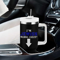 Funny Jewish Tumbler With Handle Im Jewish Wanna Check - Wonder Print Shop