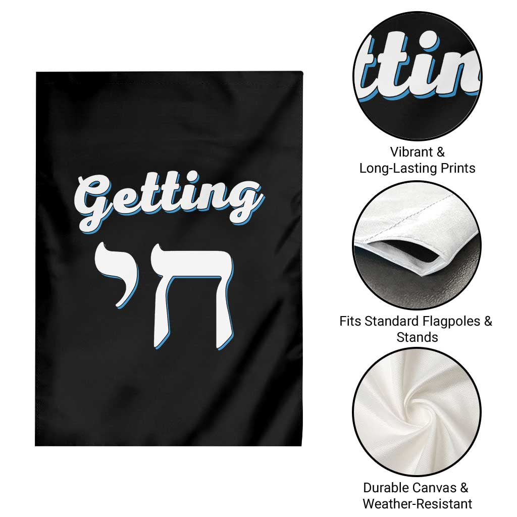 Funny Jewish Garden Flag Getting Chai High Hanukkah Humor - Wonder Print Shop