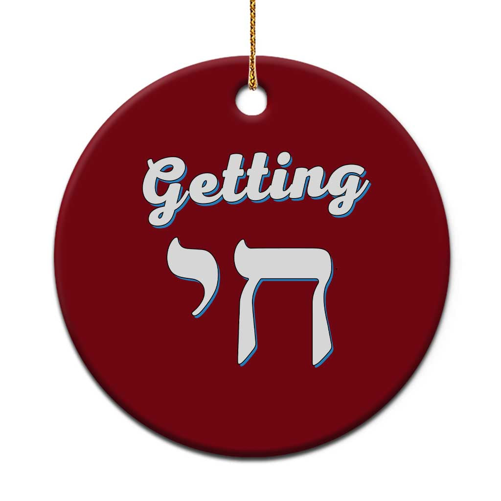 Funny Jewish Ceramic Ornament Getting Chai High Hanukkah Humor - Wonder Print Shop