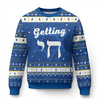 Funny Jewish Hanukkah Ugly Sweater Getting Chai High Hanukkah Humor - Wonder Print Shop