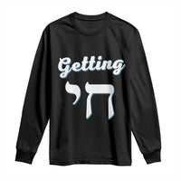 Funny Jewish Long Sleeve Shirt Getting Chai High Hanukkah Humor - Wonder Print Shop