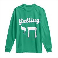 Funny Jewish Long Sleeve Shirt Getting Chai High Hanukkah Humor - Wonder Print Shop
