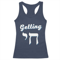 Funny Jewish Racerback Tank Top Getting Chai High Hanukkah Humor - Wonder Print Shop