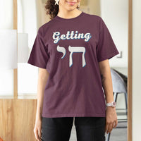 Funny Jewish T Shirt For Women Getting Chai High Hanukkah Humor - Wonder Print Shop