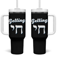 Funny Jewish Tumbler With Handle Getting Chai High Hanukkah Humor - Wonder Print Shop