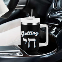 Funny Jewish Tumbler With Handle Getting Chai High Hanukkah Humor - Wonder Print Shop