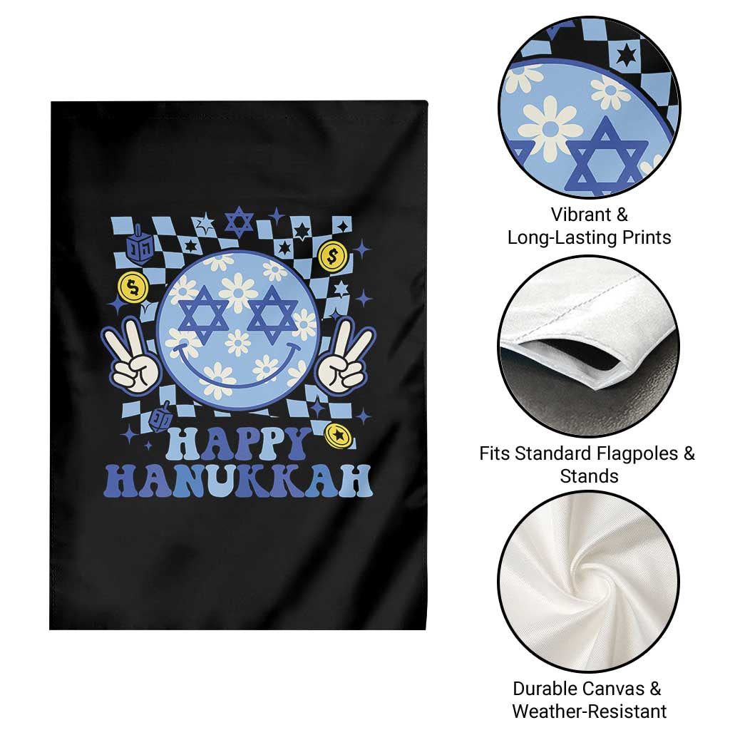 Happy Hanukkah Garden Flag Groovy Star Of David Smile Face Chanukah Pajama - Wonder Print Shop