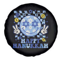 Happy Hanukkah Spare Tire Cover Groovy Star Of David Smile Face Chanukah Pajama - Wonder Print Shop