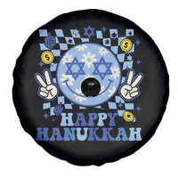 Happy Hanukkah Spare Tire Cover Groovy Star Of David Smile Face Chanukah Pajama - Wonder Print Shop