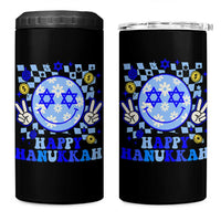 Happy Hanukkah 4 in 1 Can Cooler Tumbler Groovy Star Of David Smile Face Chanukah Pajama - Wonder Print Shop