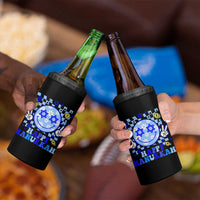 Happy Hanukkah 4 in 1 Can Cooler Tumbler Groovy Star Of David Smile Face Chanukah Pajama - Wonder Print Shop