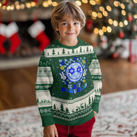 Happy Hanukkah Ugly Christmas Sweater Groovy Star Of David Smile Face Chanukah Pajama - Wonder Print Shop
