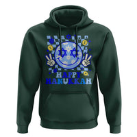 Happy Hanukkah Hoodie Groovy Star Of David Smile Face Chanukah Pajama - Wonder Print Shop