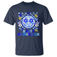 Happy Hanukkah T Shirt Groovy Star Of David Smile Face Chanukah Pajama - Wonder Print Shop