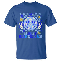 Happy Hanukkah T Shirt Groovy Star Of David Smile Face Chanukah Pajama - Wonder Print Shop
