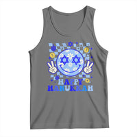 Happy Hanukkah Tank Top Groovy Star Of David Smile Face Chanukah Pajama - Wonder Print Shop