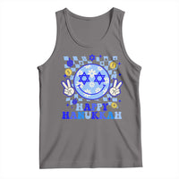 Happy Hanukkah Tank Top Groovy Star Of David Smile Face Chanukah Pajama - Wonder Print Shop