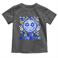 Happy Hanukkah Toddler T Shirt Groovy Star Of David Smile Face Chanukah Pajama - Wonder Print Shop