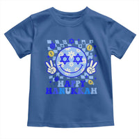 Happy Hanukkah Toddler T Shirt Groovy Star Of David Smile Face Chanukah Pajama - Wonder Print Shop