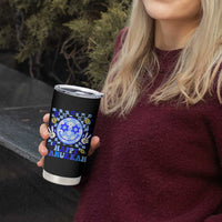 Happy Hanukkah Tumbler Cup Groovy Star Of David Smile Face Chanukah Pajama - Wonder Print Shop