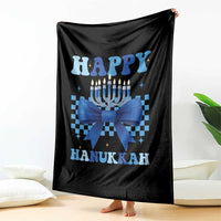 Coquette Hanukkah Throw Blanket Jewish Menorah Bow Girls - Wonder Print Shop