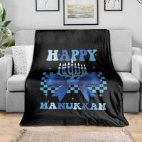 Coquette Hanukkah Throw Blanket Jewish Menorah Bow Girls - Wonder Print Shop