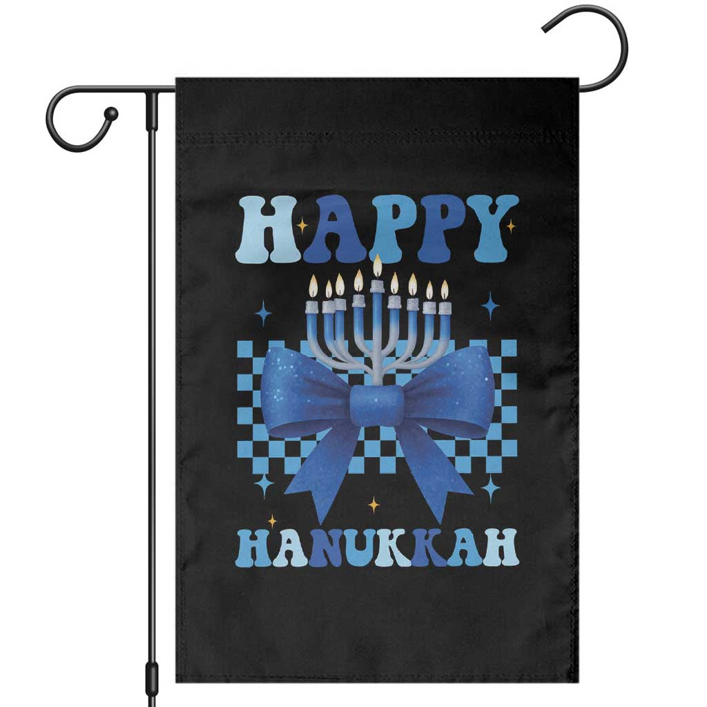 Coquette Hanukkah Garden Flag Jewish Menorah Bow Girls - Wonder Print Shop