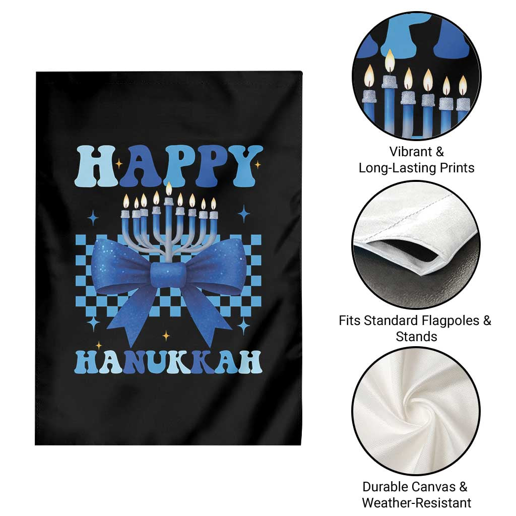 Coquette Hanukkah Garden Flag Jewish Menorah Bow Girls - Wonder Print Shop