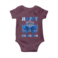 Coquette Hanukkah Baby Onesie Jewish Menorah Bow Girls - Wonder Print Shop