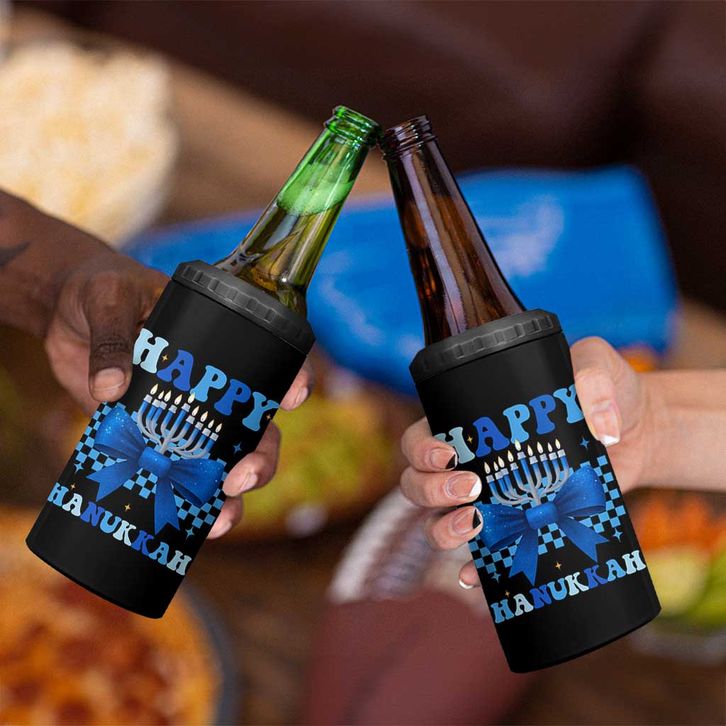 Coquette Hanukkah 4 in 1 Can Cooler Tumbler Jewish Menorah Bow Girls - Wonder Print Shop