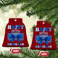 Coquette Hanukkah Ceramic Ornament Jewish Menorah Bow Girls - Wonder Print Shop