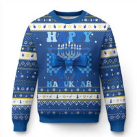 Coquette Hanukkah Hanukkah Ugly Sweater Jewish Menorah Bow Girls - Wonder Print Shop
