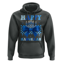 Coquette Hanukkah Hoodie Jewish Menorah Bow Girls - Wonder Print Shop