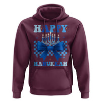 Coquette Hanukkah Hoodie Jewish Menorah Bow Girls - Wonder Print Shop