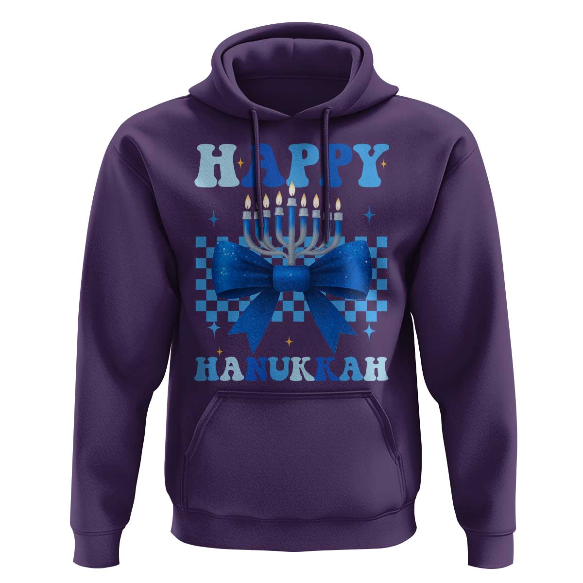Coquette Hanukkah Hoodie Jewish Menorah Bow Girls - Wonder Print Shop
