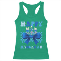 Coquette Hanukkah Racerback Tank Top Jewish Menorah Bow Girls - Wonder Print Shop