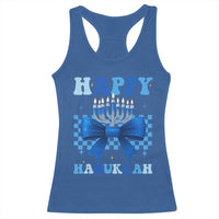 Coquette Hanukkah Racerback Tank Top Jewish Menorah Bow Girls - Wonder Print Shop